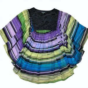 bebe • 100% Silk Colorful Kimono Style Top || Small
